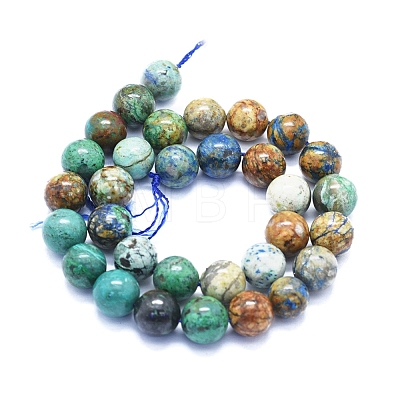 Natural Chrysocolla Beads Strands G-E561-17-12mm-1