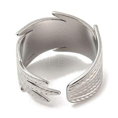 304 Stainless Steel Open Cuff Ring RJEW-C067-12P-1