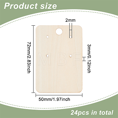 Wood Earring Display Card with Hanging Hole DIY-WH0320-20A-1