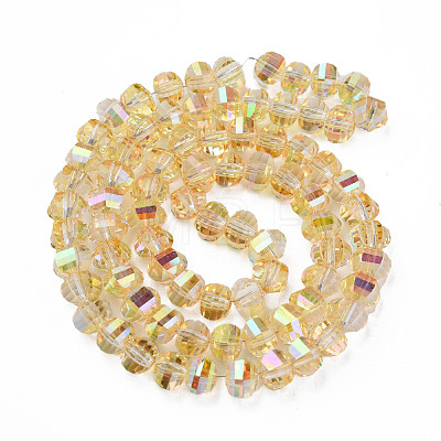 Electroplate Transparent Glass Beads Strands EGLA-N002-30-C11-1