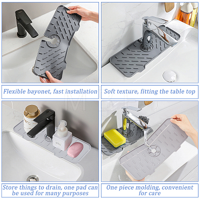 AHADEMAKER 2Pcs Silicone Faucet Sink Mat AJEW-GA0004-48A-1