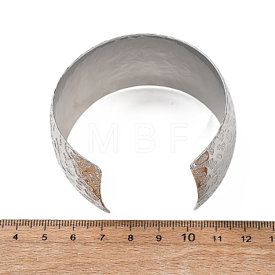 Hammered Brass Cuff Bangles for Women BJEW-A163-04A-P-1