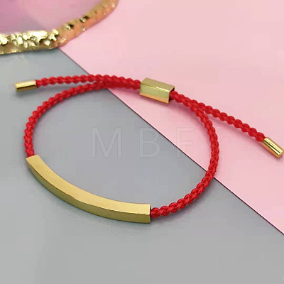 304 Stainless Steel & Braided Cotton Cord Slider Bracelets FS-WG628A0-09-1