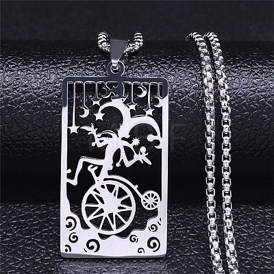 304 Stainless Steel Pendant Necklaces NJEW-K253-23P-1