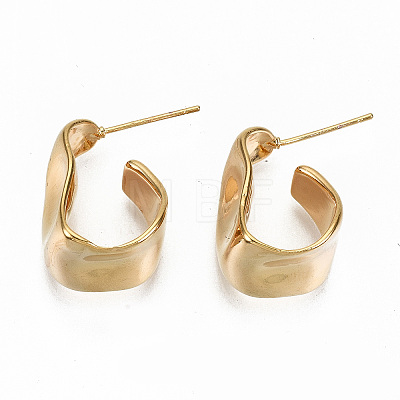 Brass Half Hoop Earrings X-KK-S356-149G-NF-1