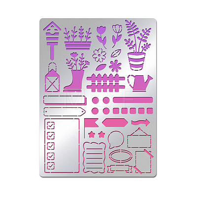 Custom Garden Diary Stainless Steel Cutting Dies Stencils DIY-WH0289-017-1