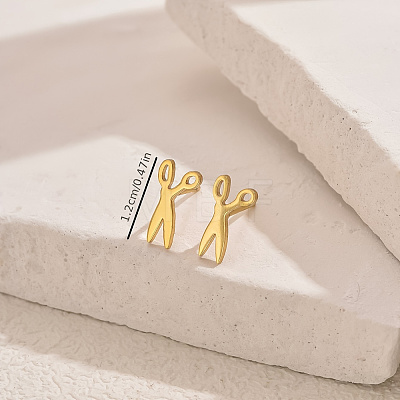 Scissor Stainless Steel Stud Earrings LP1180-1