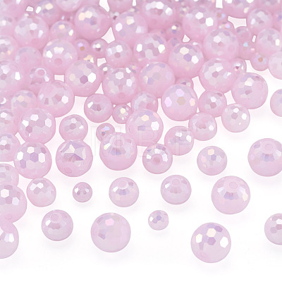 105Pcs 3 Styles Electroplate Opaque Solid Color Glass Beads Strands GLAA-TA0004-40B-1