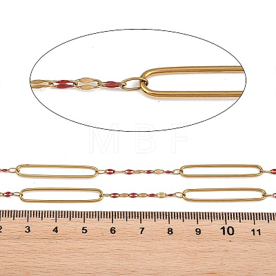 304 Stainless Steel Enamel Dapped Chain Oval Link Chains CHS-K021-15G-05-1