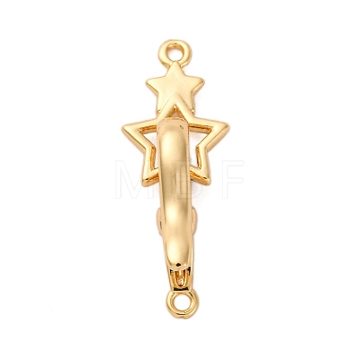 Brass Interlocking Clasps KK-C075-26G-1
