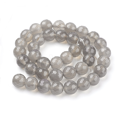 Natural Grey Agate Beads G-A047-1-1