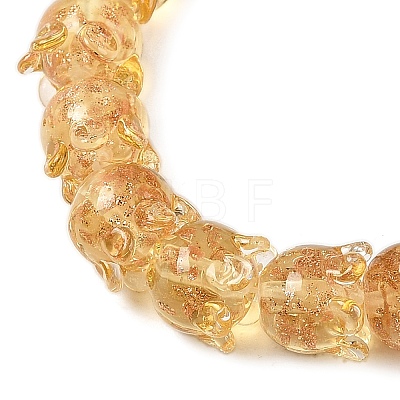 Gold Sand Lampwork Beads Strands LAMP-P069-02A-08-1