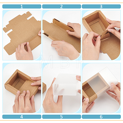 Foldable Paper Drawer Boxes with Clear Plastic Cover CON-WH0095-68B-05-1