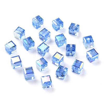 Electroplate Transparent Glass Beads EGLA-B003-01A-01-1