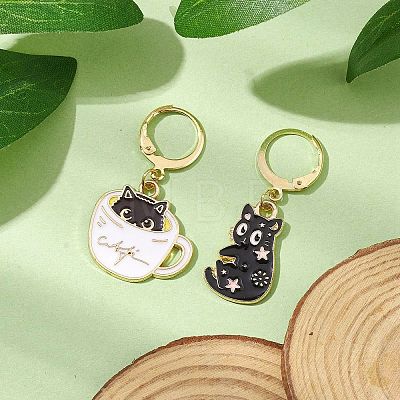 Alloy Enamel Hoop Earrings EJEW-JE05797-1