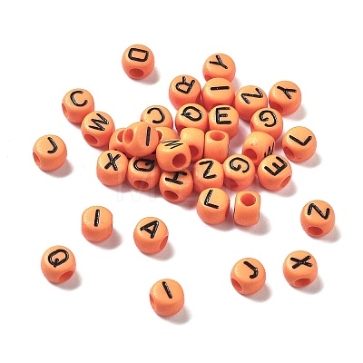 Opaque Acrylic Beads OACR-R005-02C-1