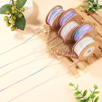 5 Rolls 5 Colors Segment Dyed Macrame Cotton Cord OCOR-TA0004-05C-1