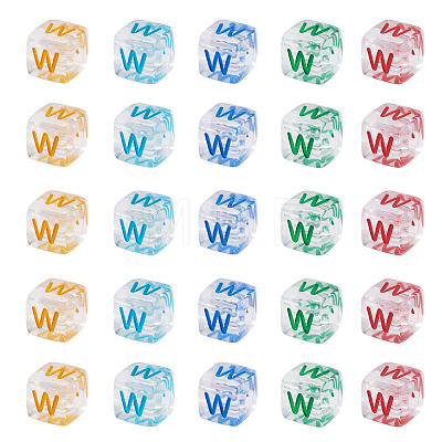 50Pcs Acrylic European Beads MACR-TADJ0001-13W-1