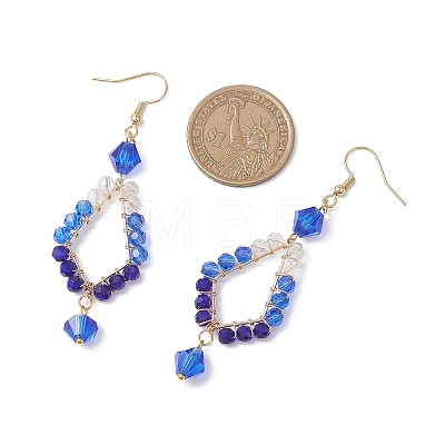 Glass Dangle Earrings EJEW-JE06868-01-1