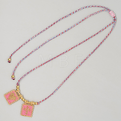 Bohemian Style Colorful Imported Beaded Adjustable Necklaces QB3454-3-1