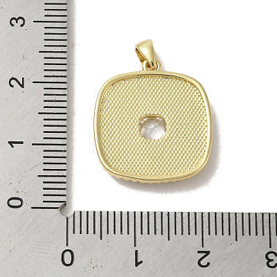 Brass Micro Pave Clear Cubic Zirconia Pendants KK-I708-02C-G-1