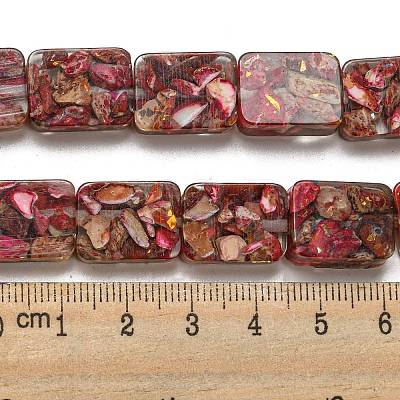 Dyed Natural Imperial Jasper with Resin Beads Strands G-G083-F03-01-1