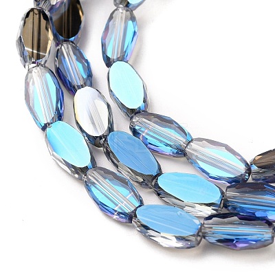 Transparent Electroplate Glass Beads Strands EGLA-J150-C-HR01-1