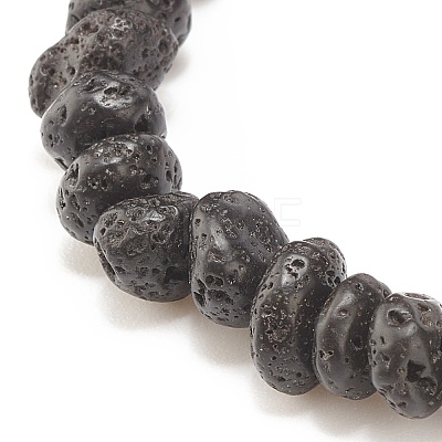Natural Lava Rock Beaded Stretch Bracelet BJEW-JB08294-03-1