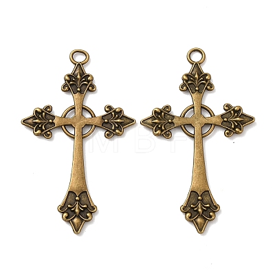 Cross Tibetan Style Alloy Big Pendants TIBEP-Q058-04AB-FF-1