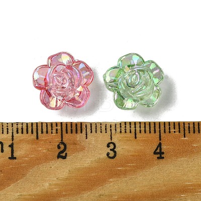 UV Plating Iridescent Transparent Acrylic Beads OACR-O006-07D-1