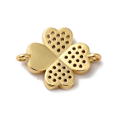 Eco-Friendly Rack Plating Brass Micro Pave Clear Cubic Zirconia Connector Charms X-KK-F853-26G-1