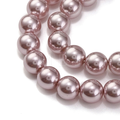 Baking Painted Pearlized Glass Pearl Round Bead Strands PEAR-H019-02B-03-1