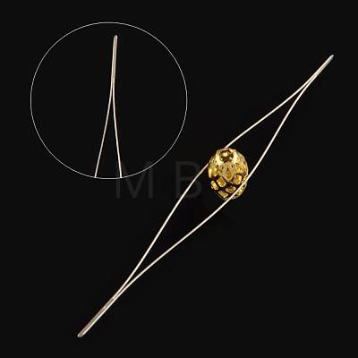 Iron Collapsible Big Eye Beading Needles ES001Y-S-100mm-01-1