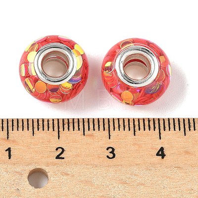 Transparent Resin Rondelle European Beads RESI-S023-19-1