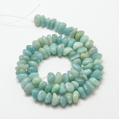 Natural Amazonite Nuggets Beads Strands G-P091-53-1