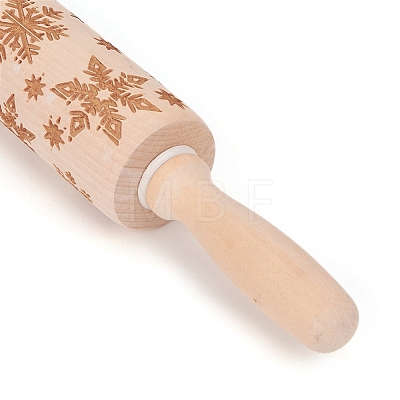 Christmas Snowflake Wooden Rolling Pins DIY-E034-10C-1