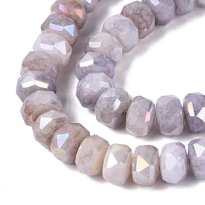 Electroplate Crackle Imitation Jade Glass Beads Strands EGLA-Q135-01A-C01-1