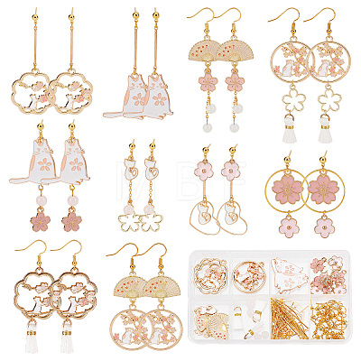 DIY Cat & Flower Earring Making Kit DIY-SC0020-52-1