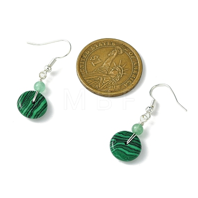 4 Pairs Natural Mixed Stone & Synthetic Cherry Quartz Glass & Synthetic Malachite Dangle Earrings for Women EJEW-TA00565-1