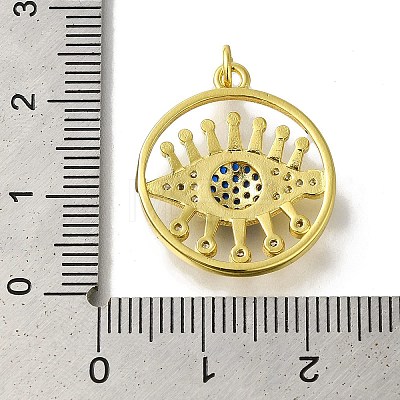 Rack Plating Brass Micro Pave Cubic Zirconia Pendant KK-H485-16G-1