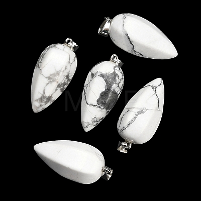 Natural Howlite Pendants GG-K002-16W-1