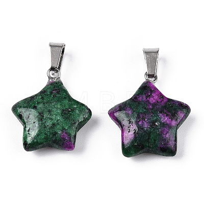 Star Dyed Natural Ruby in Zoisite Pendants X-G-Q367-19-1