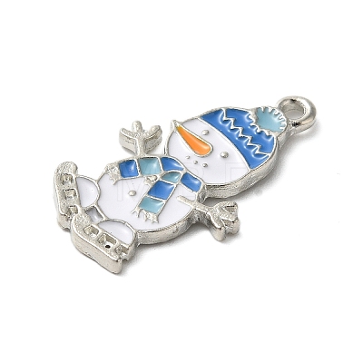 Winter Theme Alloy Enamel Pendants ENAM-M002-04O-P-1