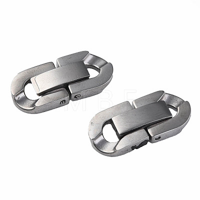 Non-Tarnish 304 Stainless Steel Fold Over Clasps STAS-N087-48B-01P-1