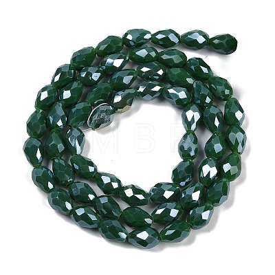 Opaque Solid Color Electroplate Glass Beads Strands EGLA-N013-P6mm-B04-1