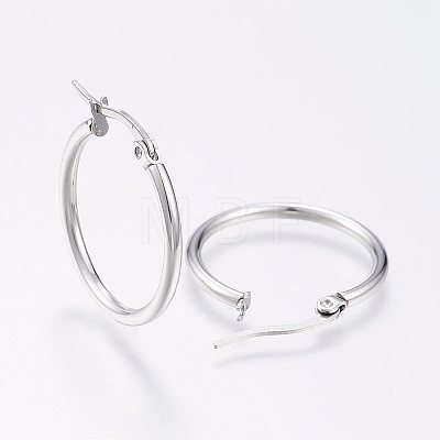 Tarnish Resistant 304 Stainless Steel Hoop Earrings X-EJEW-F105-10P-1