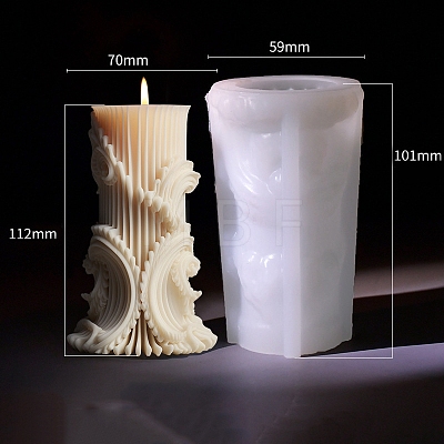 Column with Flower DIY Candle Silicone Molds PW-WG4721C-02-1