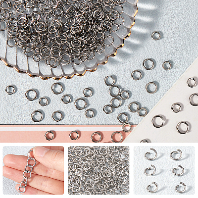600Pcs 3 Styles 304 Stainless Steel Open Jump Rings STAS-SP0001-70-1