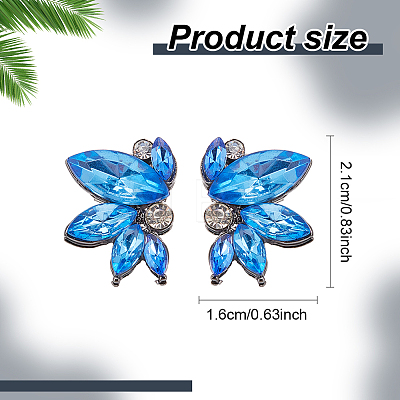 ANATTASOUL 6 Pairs 6 Colors Sparkling Rhinestone Stud Earrings with Alloy Pins EJEW-AN0004-32-1