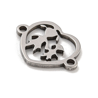 Mother's Day 201 Stainless Steel Hollow Connector Charms STAS-S146-02P-1